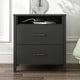 Modern Nightstand Wood Black Wood Finish 2-Drawer Storage Minimalist Tapered Legs 26" Height