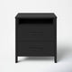 Modern Nightstand Wood Black Wood Finish 2-Drawer Storage Minimalist Tapered Legs 26" Height
