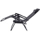 Black adjustable folding chair on a white background