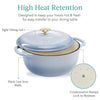 6-Quart Enamel Cast Iron Round Dutch Ovens – Oven & Stovetop Safe – Even-Heat Dutch Oven