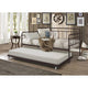 Twin Traditional Daybed Iron Frame with Rounded Design and Roll Out Trundle
