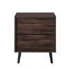 Mid-Century Modern Nightstand Wood Dark Brown 1-Drawer Storage Open Shelf 22.8" Height
