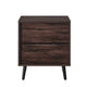 Mid-Century Modern Nightstand Wood Dark Brown 1-Drawer Storage Open Shelf 22.8" Height