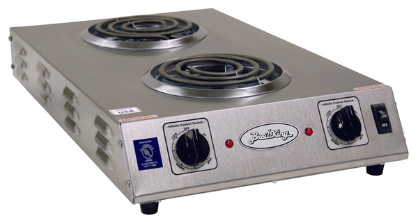 Broil King 2-Burner Hot Plate 1650W – Portable Electric Cooktop – Stainless Steel Burners – Silver Finish