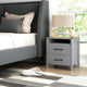 Hivvago Modern Nightstand Manufactured Wood Grey Wood Finish 2-Drawer Storage Open Shelf Block Legs 22.7" Height