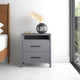 Hivvago Modern Nightstand Manufactured Wood Grey Wood Finish 2-Drawer Storage Open Shelf Block Legs 22.7" Height