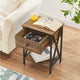 Rustic 1-Drawer Nightstand Set of 2 - Steel and Wood - X-Shaped Accents - 21.7" Height - [Color: Pink / White / Gray / Brown]