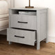 Hivvago Modern Farmhouse Nightstand Wood Grey Wood Finish 2-Drawer Storage Open Shelf 22.7" Height