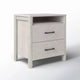 Hivvago Modern Farmhouse Nightstand Wood Grey Wood Finish 2-Drawer Storage Open Shelf 22.7" Height
