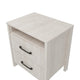 Hivvago Modern Farmhouse Nightstand Wood Grey Wood Finish 2-Drawer Storage Open Shelf 22.7" Height