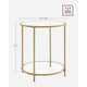 Modern Glass Top Round Metal End Table Nightstand Black Finish 22.25"H x 16"W x 16"D