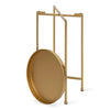 Glam Metal Round End Table Gold Removable Tray Top 25.75"H x 14"W x 14"D