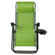 Green lounge chair with black frame on a white background