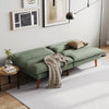 Full Size Sleeper Futon Sofa Green & Gray Corduroy Fabric 6-Inch Foam Fill