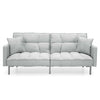 75.5" Split-Back Convertible Futon Linen 6-Inch Foam Gray with Two Pillows