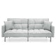 75.5" Split-Back Convertible Futon Linen 6-Inch Foam Gray with Two Pillows