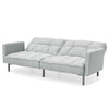 75.5" Split-Back Convertible Futon Linen 6-Inch Foam Gray with Two Pillows