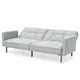 75.5" Split-Back Convertible Futon Linen 6-Inch Foam Gray with Two Pillows