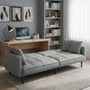 75.5" Split-Back Convertible Futon Linen 6-Inch Foam Gray with Two Pillows