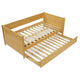 Twin Daybed with Roll-Out Trundle Solid Wood Frame, Space-Saving Design, Natural