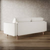 Modern Faux Leather Loveseat Sofa with Pillows & Solid Hardwood Legs – Beige, Ivory, Orange, Grey, Black