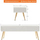 Modern White Ivory PU Leather Upholstered Bed Bench Ottoman with Chrome Legs