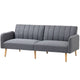 Gray sofa with wooden legs on a white background