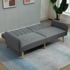 77" Convertible Futon Linen-Touch Polyester 7-Inch Foam Light Gray