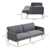 77" Convertible Futon Linen-Touch Polyester 7-Inch Foam Light Gray