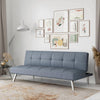 Twin Convertible Futon Sofa Bed Polyester Blend 7-inch (Gray, Light Gray, Black, Blue)