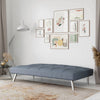 Twin Convertible Futon Sofa Bed Polyester Blend 7-inch (Gray, Light Gray, Black, Blue)