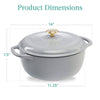 6-Quart Enamel Cast Iron Round Dutch Ovens – Oven & Stovetop Safe – Even-Heat Dutch Oven