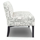 Modern Patterned Upholstered Loveseat Sofa with Wooden Legs – Off-White Cursive Design 2-Seater Couch for Small Spaces