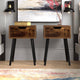 Set of 2 Mid-Century Modern Farmhouse Wood Nightstands with Storage Drawer and Tapered Legs - Walnut Finish