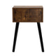 Set of 2 Mid-Century Modern Farmhouse Wood Nightstands with Storage Drawer and Tapered Legs - Walnut Finish
