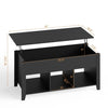 Modern 41" Wooden Rectangular Lift-Top Coffee Table — Hidden Storage/Black