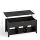 Modern 41" Wooden Rectangular Lift-Top Coffee Table — Hidden Storage/Black