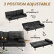 66" Convertible Sofa Bed Faux Leather 6-Inch Foam Black