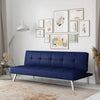 Twin Convertible Futon Sofa Bed Polyester Blend 7-inch (Gray, Light Gray, Black, Blue)