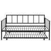 Twin Heavy Duty Metal Daybed with Roll-Out Trundle – Steel Frame, Space-Saving Guest Bed