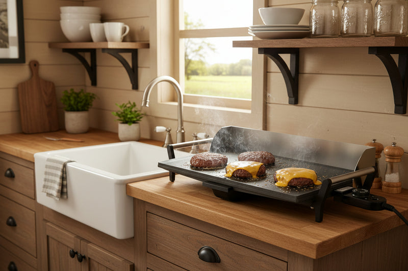 Broil King 29" Electric Griddle – 21"x12" Non-Stick Commercial Griddle – Thermostatic Control – Countertop Cooking Surface