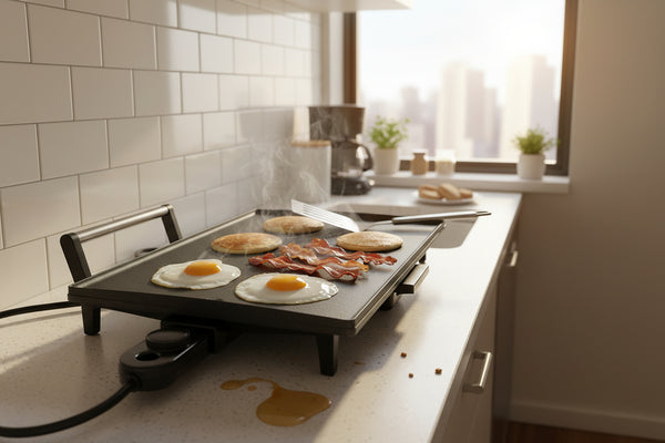 Broil King PCG-5 20" Aluminum Electric Griddle – Nonstick Portable Countertop Griddle – Compact Space-Saving Design