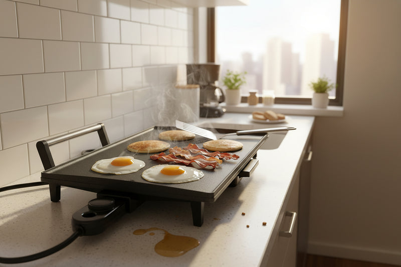 Broil King PCG-5 20" Aluminum Electric Griddle – Nonstick Portable Countertop Griddle – Compact Space-Saving Design