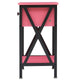 Rustic 1-Drawer Nightstand Set of 2 - Steel and Wood - X-Shaped Accents - 21.7" Height - [Color: Pink / White / Gray / Brown]
