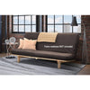 Queen Size Futon Sofa Bed Frame Solid Wood Adjustable Convertible Brown Finish