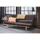 Queen Size Futon Sofa Bed Frame Solid Wood Adjustable Convertible Brown Finish