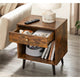 Mid-Century Farmhouse 1-Drawer Nightstand – Wood Bedside Table with Storage Shelf, Rustic Brown Finish