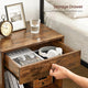 Mid-Century Farmhouse 1-Drawer Nightstand – Wood Bedside Table with Storage Shelf, Rustic Brown Finish