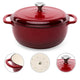 6-Quart Enamel Cast Iron Round Dutch Ovens – Oven & Stovetop Safe – Even-Heat Dutch Oven