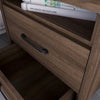 Mid-Century Modern Nightstand Acacia Wood Walnut Brown 2-Drawer Storage Minimalist Tapered Legs 26" Height